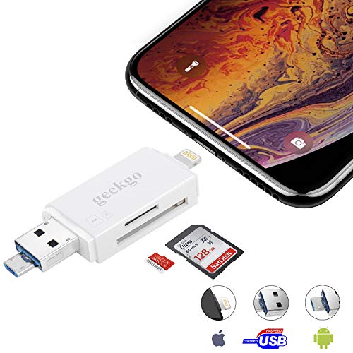 geekgo SD Card Reader,Micro SD TF USB Memory Card Reader Trail Game Camera
