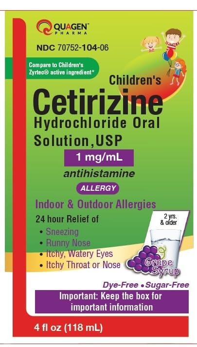Children's Cetirizine Oral Solution 1mg/mL Grape Flavored 4 fl oz