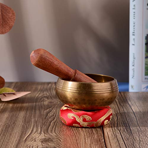 Conjunto de Tibetan Singing Bowl com Sound Bowl de Metal feito à mão de 8 cm / 3 polegadas e almofad