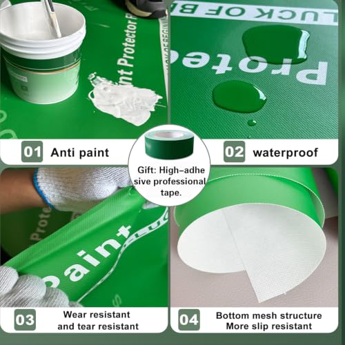 Película protectora para pisos de alfombra, rollo resistente para pintura temporal 39" x 100' miniatura 3