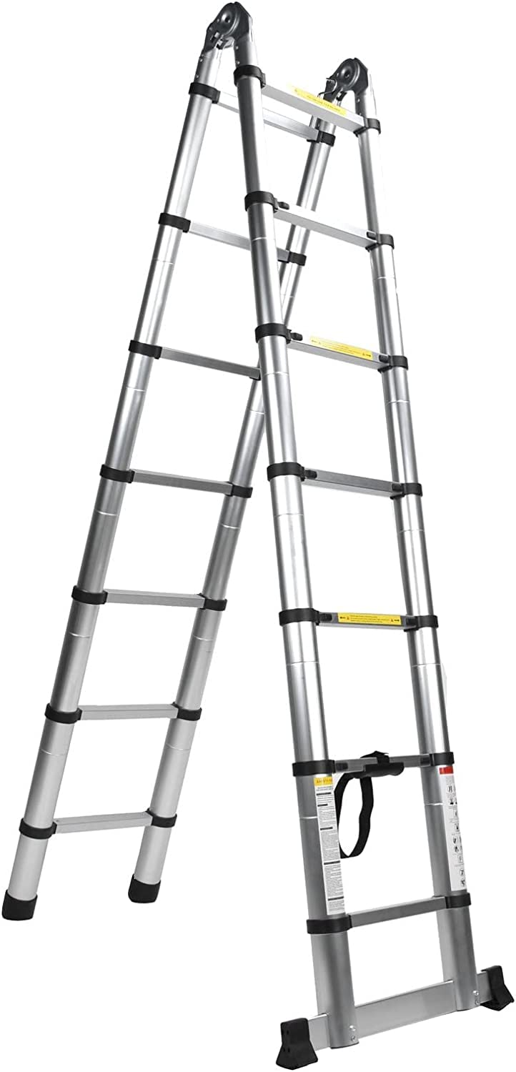 TREPPE Escalera Telescópica Aluminio Doble Cara 4,4m (2,2m + 2,2m)