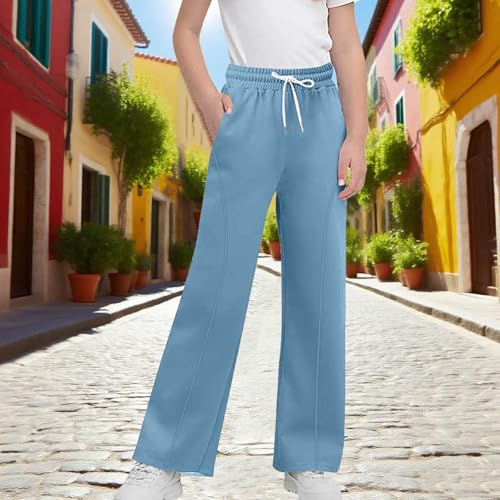 Girls' Baggy Sweatpants Trendy Elastic Waist Wide Leg Joggers Y2K Teens Preppy Clothes Big Kids School Uniform Pants2