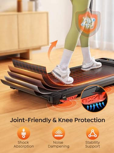 HOMETRO Foldable Walking Pad Treadmill with 9% Incline, Treadmills for Home Office, 2.5HP Compact Folding Treadmill Under Desk, Slient Remote Control,APP and LED Display, Installation-Free - Image 6