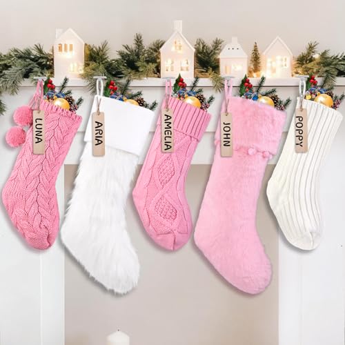 Teeanzo 5 Packs Christmas Knitted Hanging...
