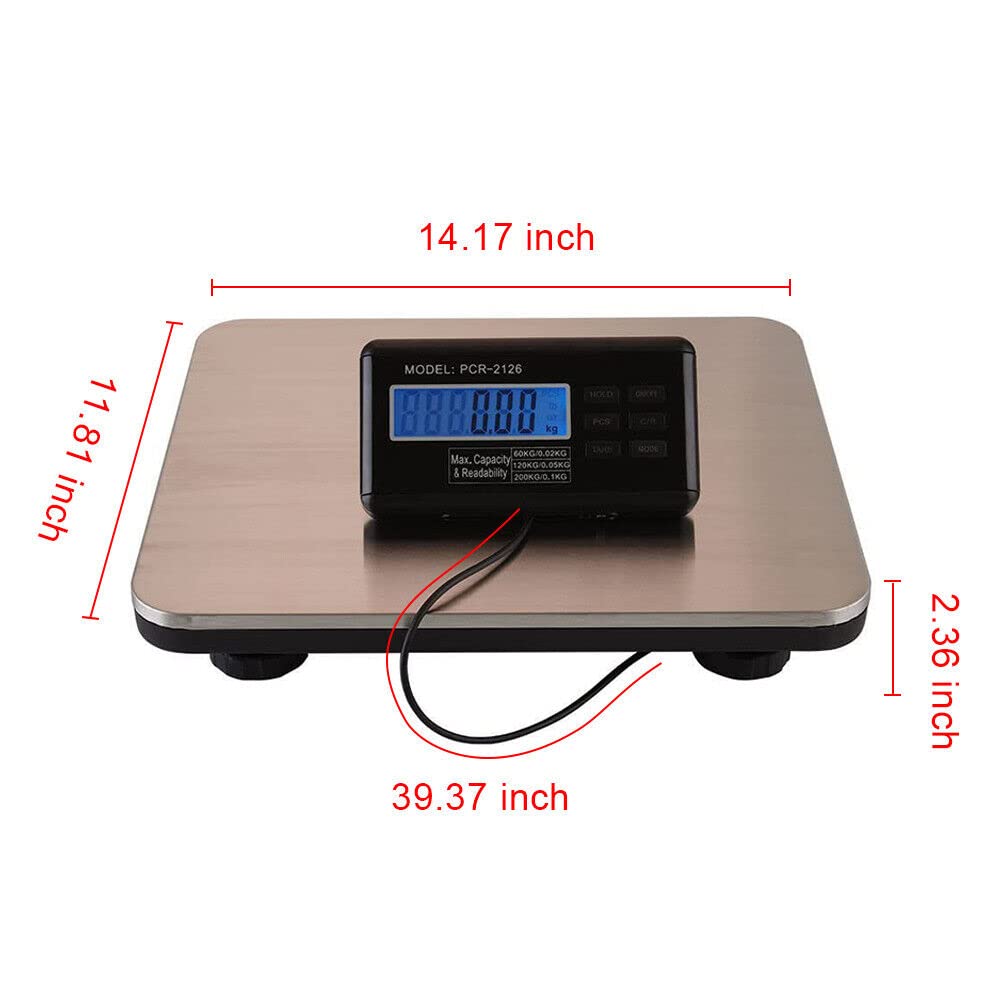 300 kg Balanza de Plataforma Industrial Balanza de Paquete Bandeja de Acero Inoxidable LCD Balanza Digital Profesional Veterinaria