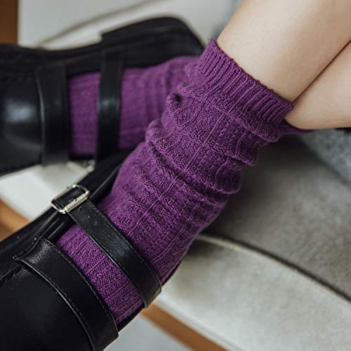Lacholin Women's 3 Pairs Cotton Casual Crew Socks tartan Patterned Color Socks Knit Soft Warm Fashion unique Socks for Girls2