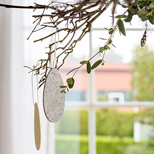 Papierdrachen 12 Anhänger zu Ostern aus Filz - Motiv Eier - Klassische Osterdekoration für Zweige und Ostergestecke | österliche Dekoration - Set 09