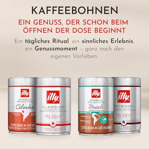illy, Kaffeebohnen Zum Mahlen INTENSO, 100% Arabica mit Aromen von Kakao und Trockenfrüchten, Vollmundiger und Kräftiger Nachgeschmack, 1 Dose mit 250g 3