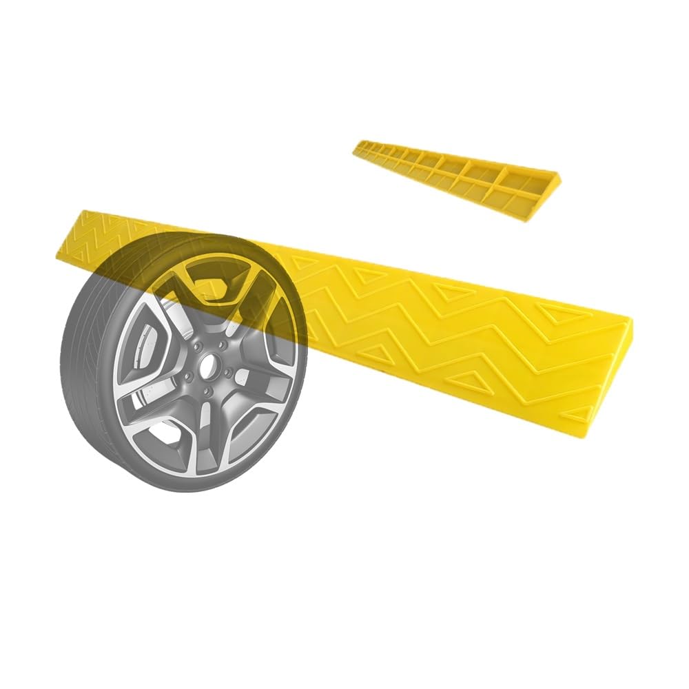 Rampe di Accesso in Plastica per Vialetti, Rampe per Soglia, Rampe di Carico per Auto, 100cmx10cmx3cm Rampe per Cordoli Portatili(Yellow,100cm*13cm*6cm)