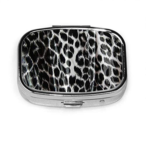 Preisvergleich Produktbild Leopard-Muster Schwarzweiß Leopard-Muster Hübsche Pillendose Reisemedizin-Etui Tablet-Halter Brieftasche Organizer-Etui Für Tasche oder Geldbörse