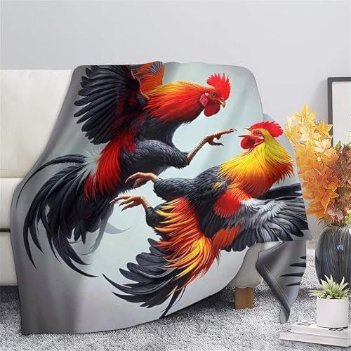 Plaid coq impression 3D en microfibre douce 127x152 cm pour canapé - 7