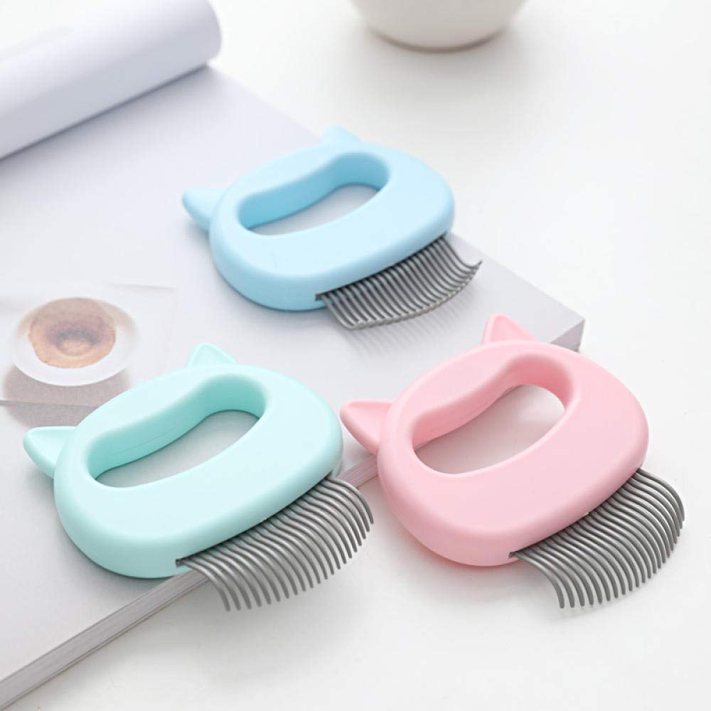 Pet Comb Pink Pet Massage Brush Cat Ear Shell Comb Pet Cat Hair Comb L Shaped Hair Cleaning Comb 2Pcs