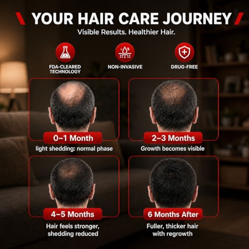 Image of Red Light Therapy for Hair Growth,528 Total Light Emitters,Full-Scalp Coverage,Laser Hair Growth Cap for Men & Women,Black