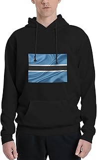 Botswana Flag Men's Hoodie Sports Sweatshirt Black