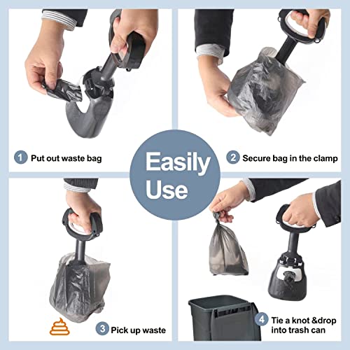 Harmo Pet Pooper Scooper Portable Dog Poop Container For Large Small Dogs With 120 Refill Garbage Waste Bags (Black) #TOP2