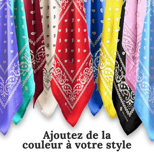 ZENO Bandana en Coton - Lot de 10 - Doux et Durable - Lavable en Machine – vue 4