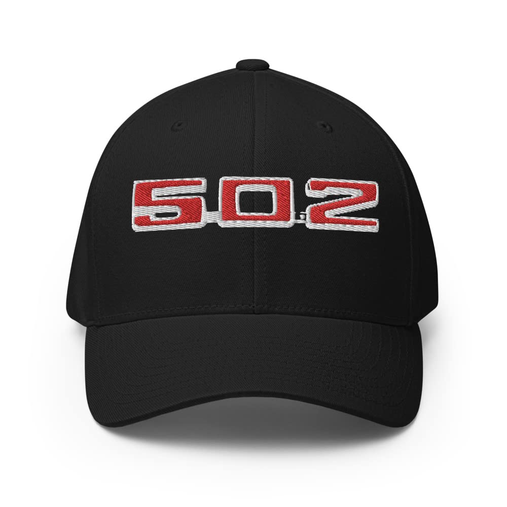 Chevy Big Block Engine 502 - Gorra ajustada flexible con parte trasera cerrada bordada