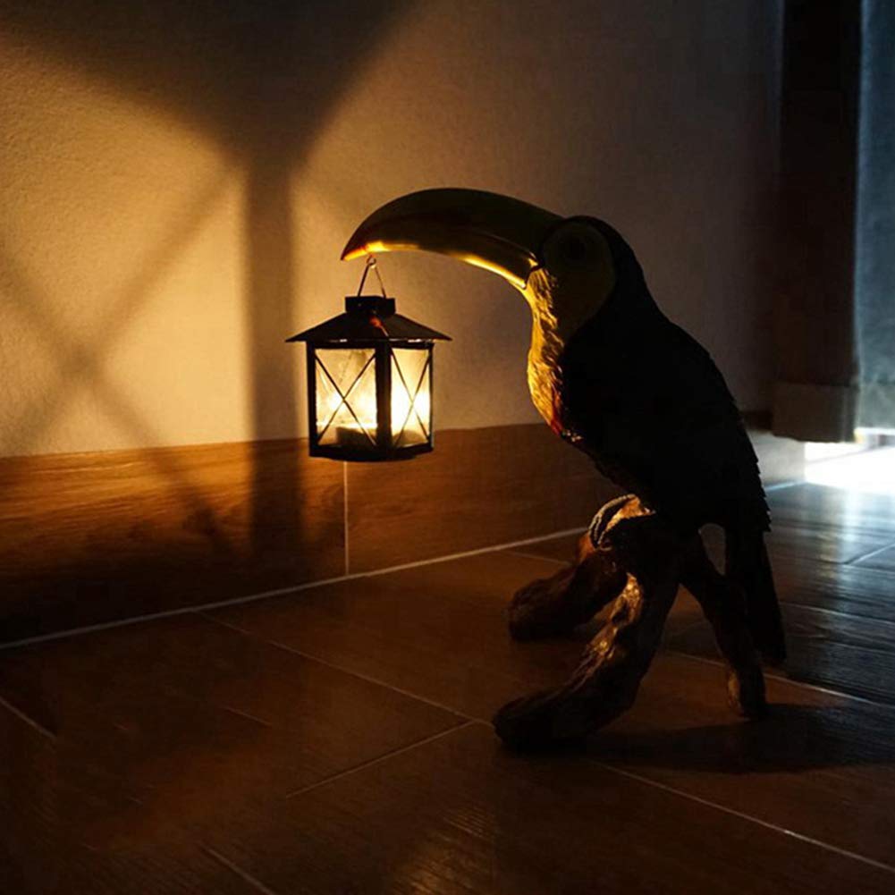 Estatua de tucán, Escultura de Loro, pájaro, decoración de Animales, Modelo de Resina Pintada, jardín, Paisaje al Aire Libre, Regalo de Adorno Creativo