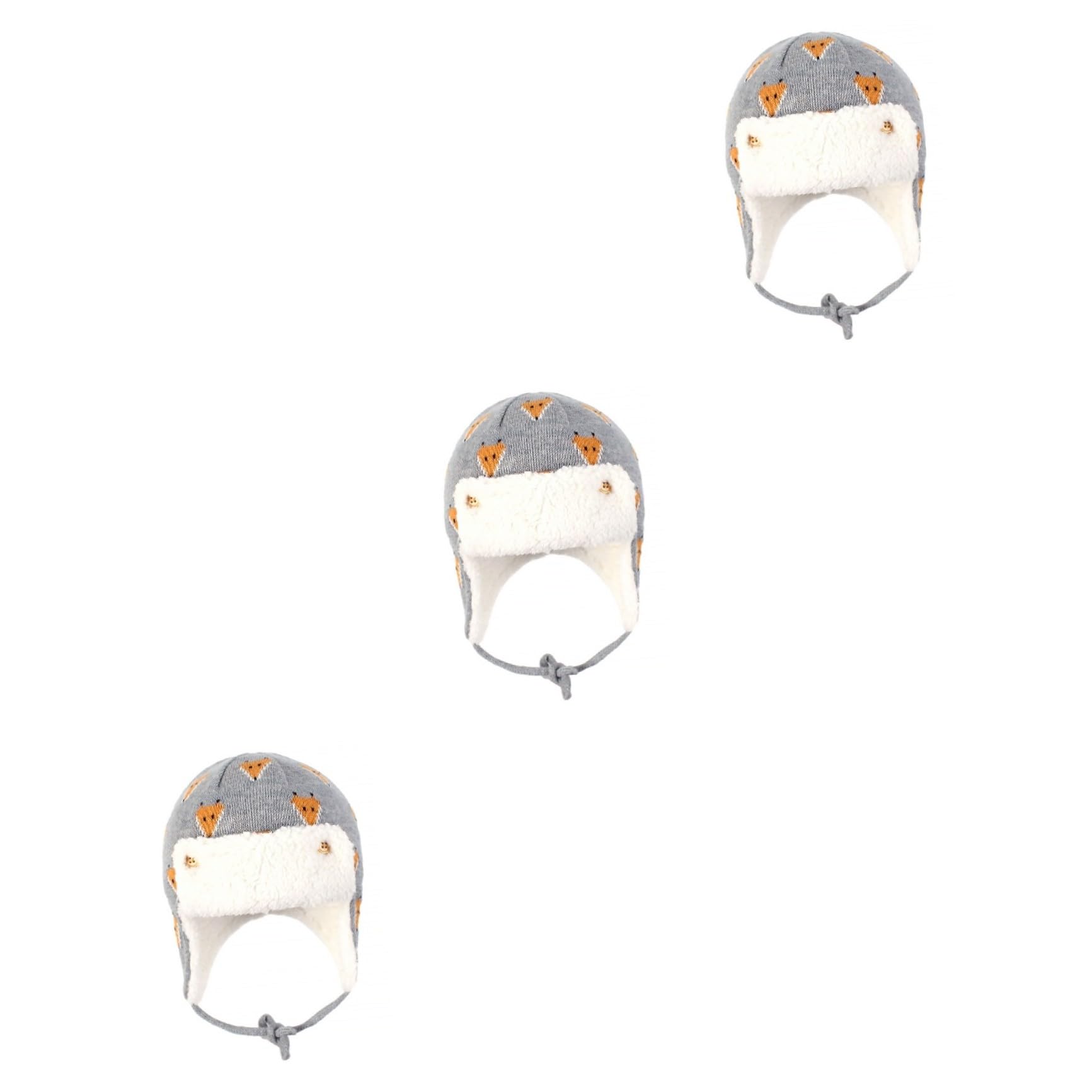 Gorro de Esquiar Gorro de niña Sombrero de trampero para niños Sombrero patrón Termico con Orejeras de niño de Invierno niño Invierno algodón Grey