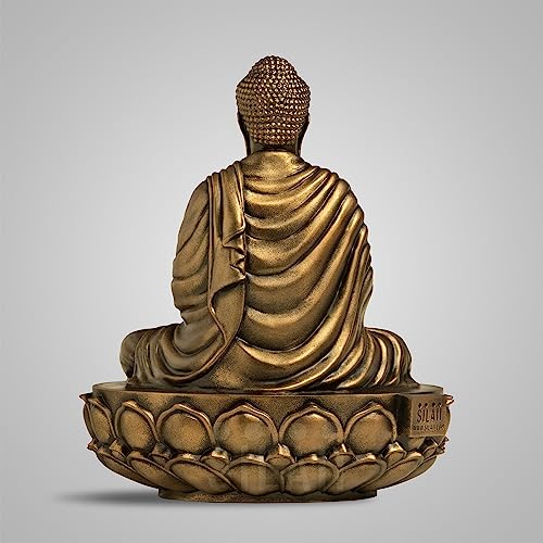 Image of SILAII Gautama Buddha Statue for Home Decor - 1 Feet | Antique Bronze Buddha Showpiece for Home & Office | Spiritual Buddha Idols for Home Decor