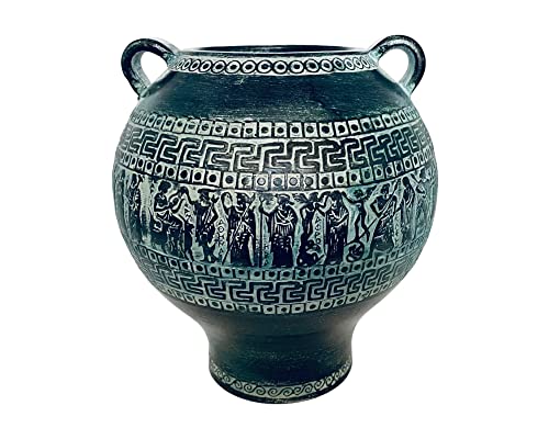 Relief terracotta, Greek Pithari Antique Pottery 21cm,Ancient Greek Mythology Scenses