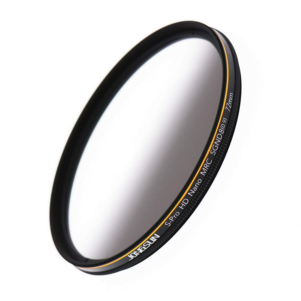 JONGSUN ND Filter 72mm, Filtro Densidad Neutra Gris Graduado, Multi-revestido 18-Capas, Vidrio óptico Schott B270, CSGND8 (0,9) 3-Stop