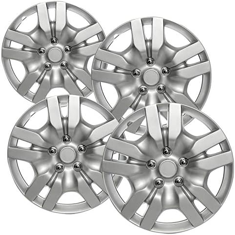 MotorUp 16 inch Chrome ABS Standard Push-On Hubcaps w 10 Spoke Compatible with Nissan Altima 2009-2012 for Steel Wheels Only (Not Compatible with Alloy Rims)