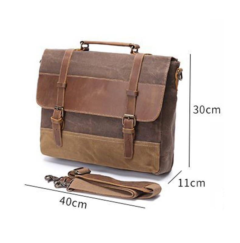 Man Briefcase Working Handbag Messenger Bag Vintage Men's Laptop Bag with Personalization2