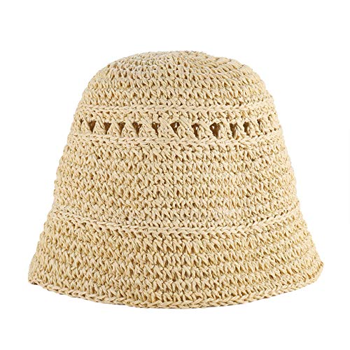Boderier Women'S Raffia Straw Bucket Sun Hat Packable Hand-Woven Floppy Brim Summer Hat Beach Accessories thumb #1