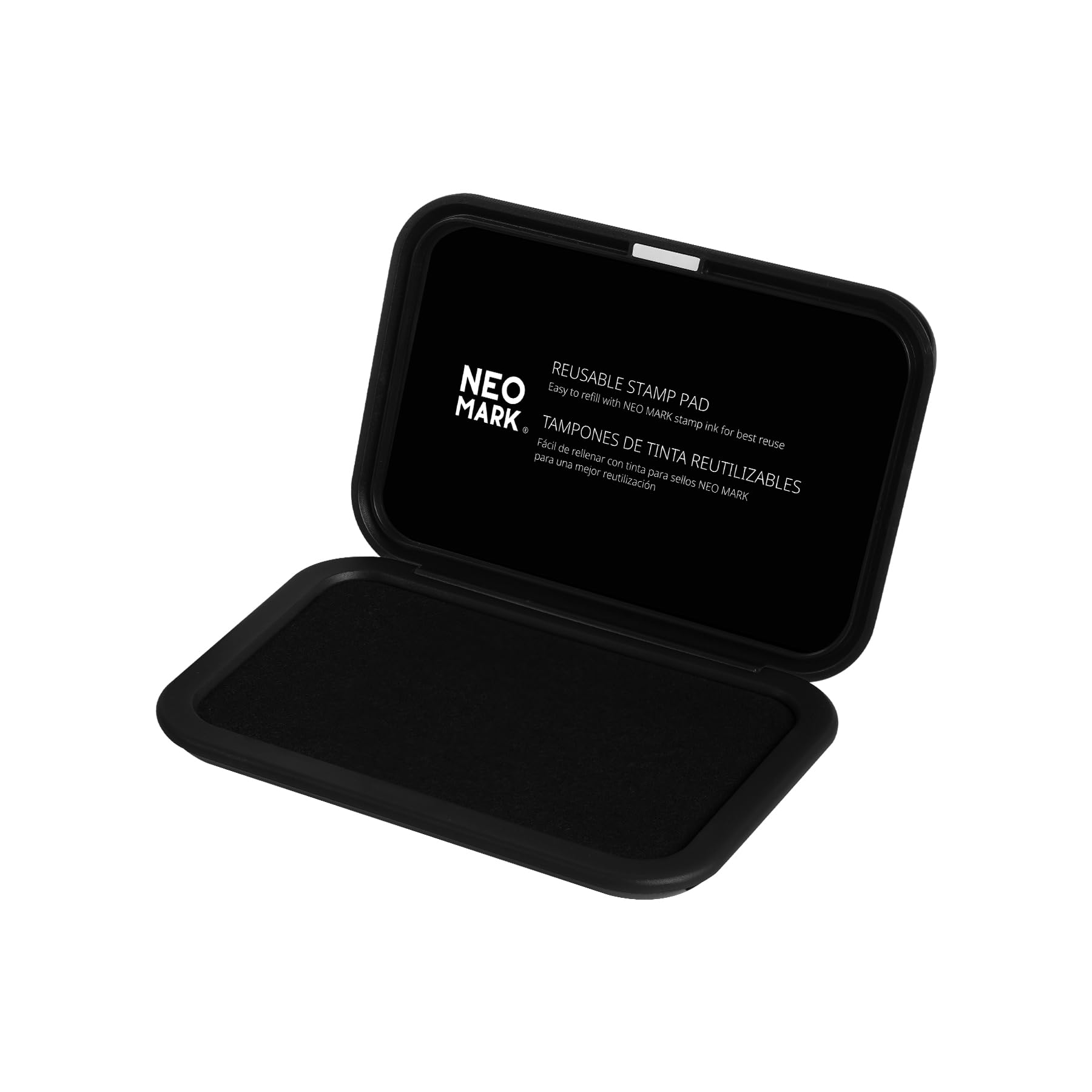 NEO MARK Almohadilla de sellos: 11,2 x 5,8 cm, tapa magnética, almohadilla de fieltro de alta calidad (negro)