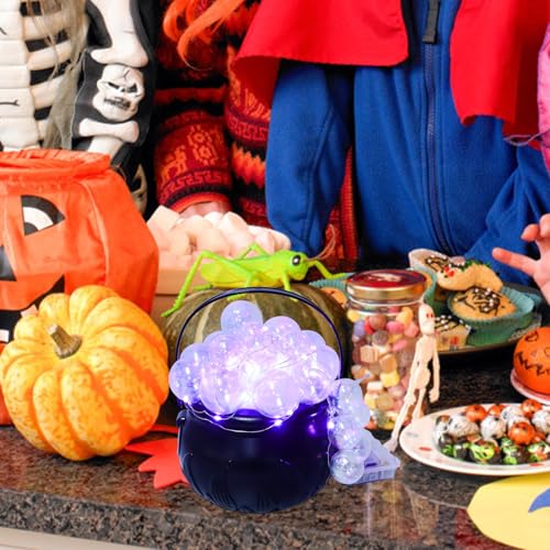 Caldero de plástico negro para evitar decoraciones pesadas en Halloween 7