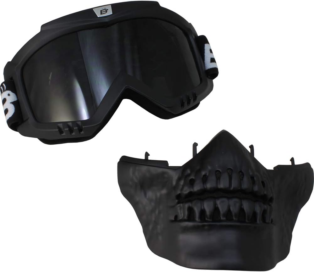 Birdz Eyewear Skullbird Detachable Skull Masks with Goggles 3 Pairs Black with Clear Smoke Yellow Lenses