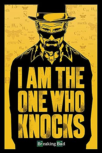 Close Up - Póster (61 x 91,5 cm, con póster sorpresa), diseño de Breaking Bad con texto  I am the one who knocks 