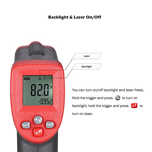 DECDEAL MK420-50 ~ 420 ° C 12: 1 Multifuncional Mini Handheld sem contato LCD Digital IR Termômetro