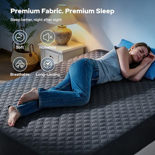 2 Pack Waterproof Mattress Protector, King Size Mattress Pad with Deep Pocket 6"-18" Depth, Soft Breathable Dirt-Proof Single Bed Mattress Cover for Bedroom, Dorm Room (Gray) by BEDLORE - Image 5