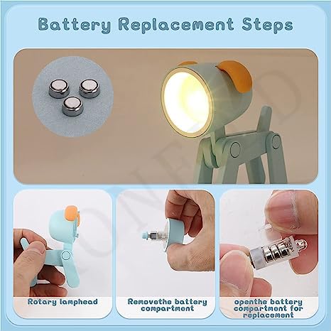 RONFILD-Mini-LED-Desk-Lamp-Dog-Shape-Night-Light-Reusable-Cute-Night-Lamp-Dog-Shape-Reading-Table-Night-Lamp-Battery-Operated-LED-Night-Light-for-Home-Bedroom-Gift