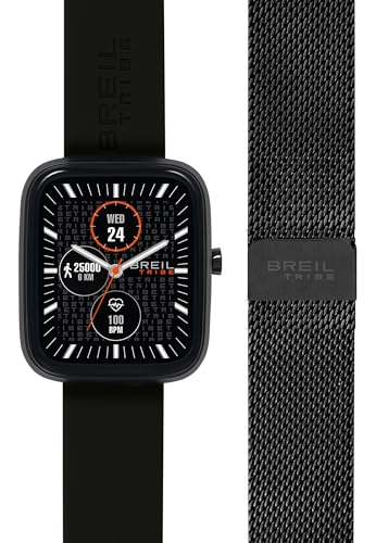 Breil Orologio Ew0751 Unisex Sbt-3 Quadrante Multi-Color Nero Movimento Smartwatch Smartmodule E Mesh/Cinturino Silicone, Acciaio Nero