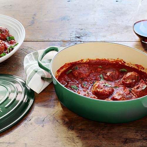 Image of Le Creuset Signature 8-quart Oval Dutch Oven with Copper Knob - Enameled Cast Iron (Artichaut)