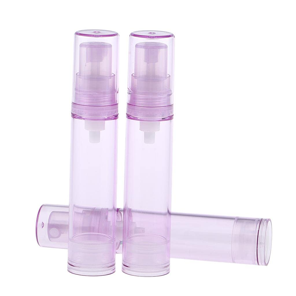 MYADDICTION 3Pcs 10ml Empty Airless Pump Bottles Refillable Cosmetic Containers Purple-image-47