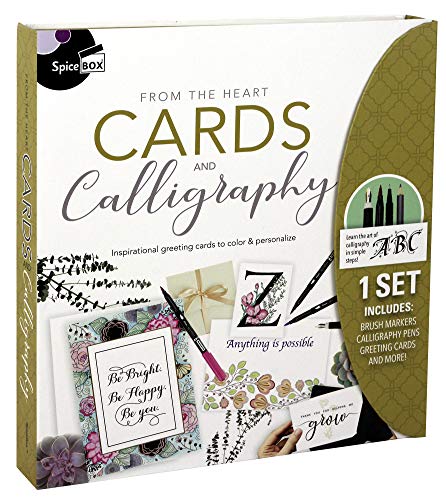 Spicebox Adult Art Craft & Hobby Kits Sketch Plus Cards & Calligraphy, 14 Greeting Cards To Customize, Art Kit For Adult #TOP10