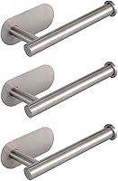 Vista 18 de Soporte para papel higiénico autoadhesivo, sin taladrar, para baño, baño, baño, soporte de pared, acero inoxidable (níquel cepillado)