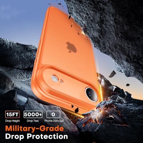 Image of TAURI for iPhone Air Case, with Screen Protector, Matte Orang