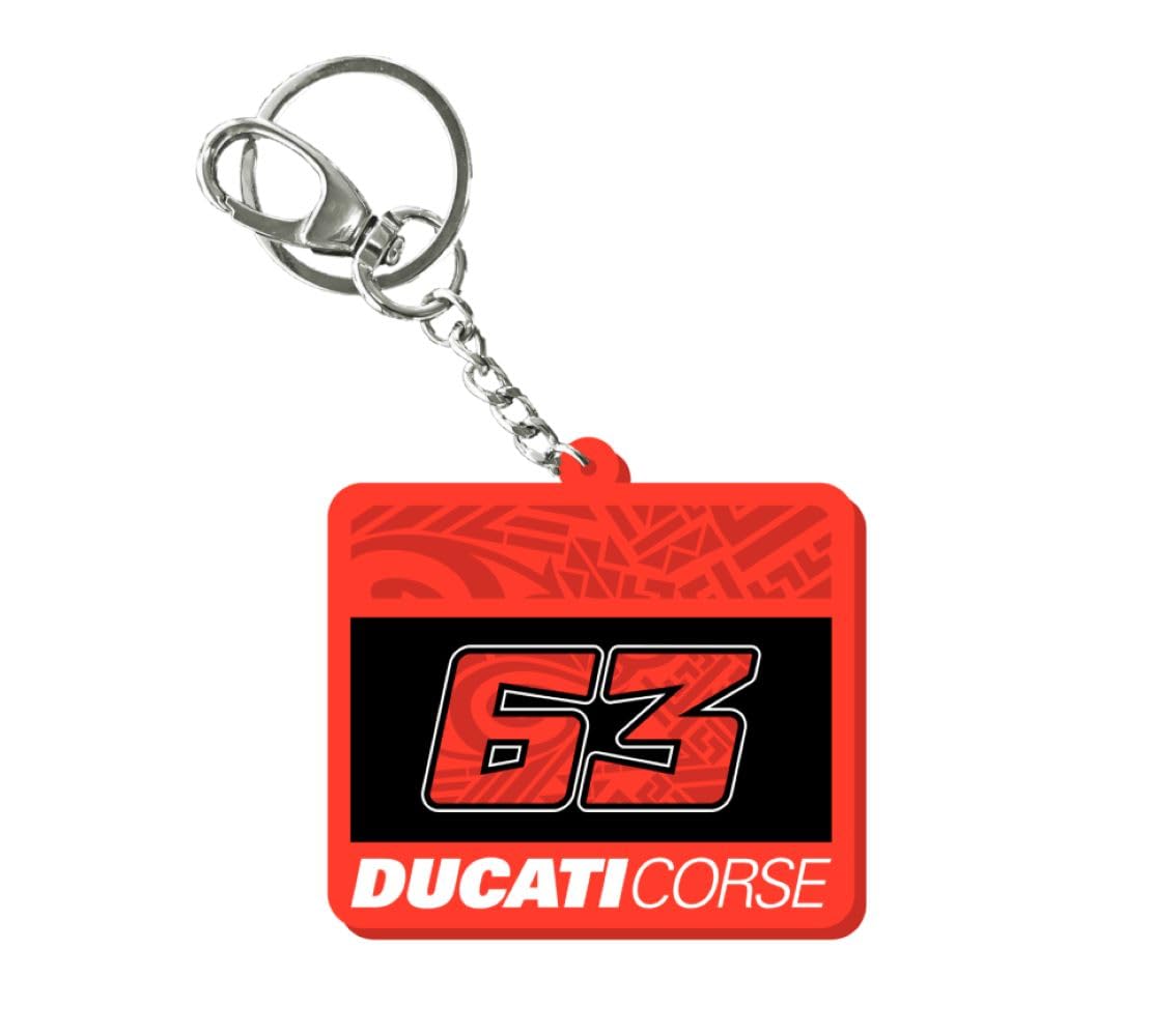 63 Bagnaia key ring - Ducati Dual Line, Unisex, One size, Multi