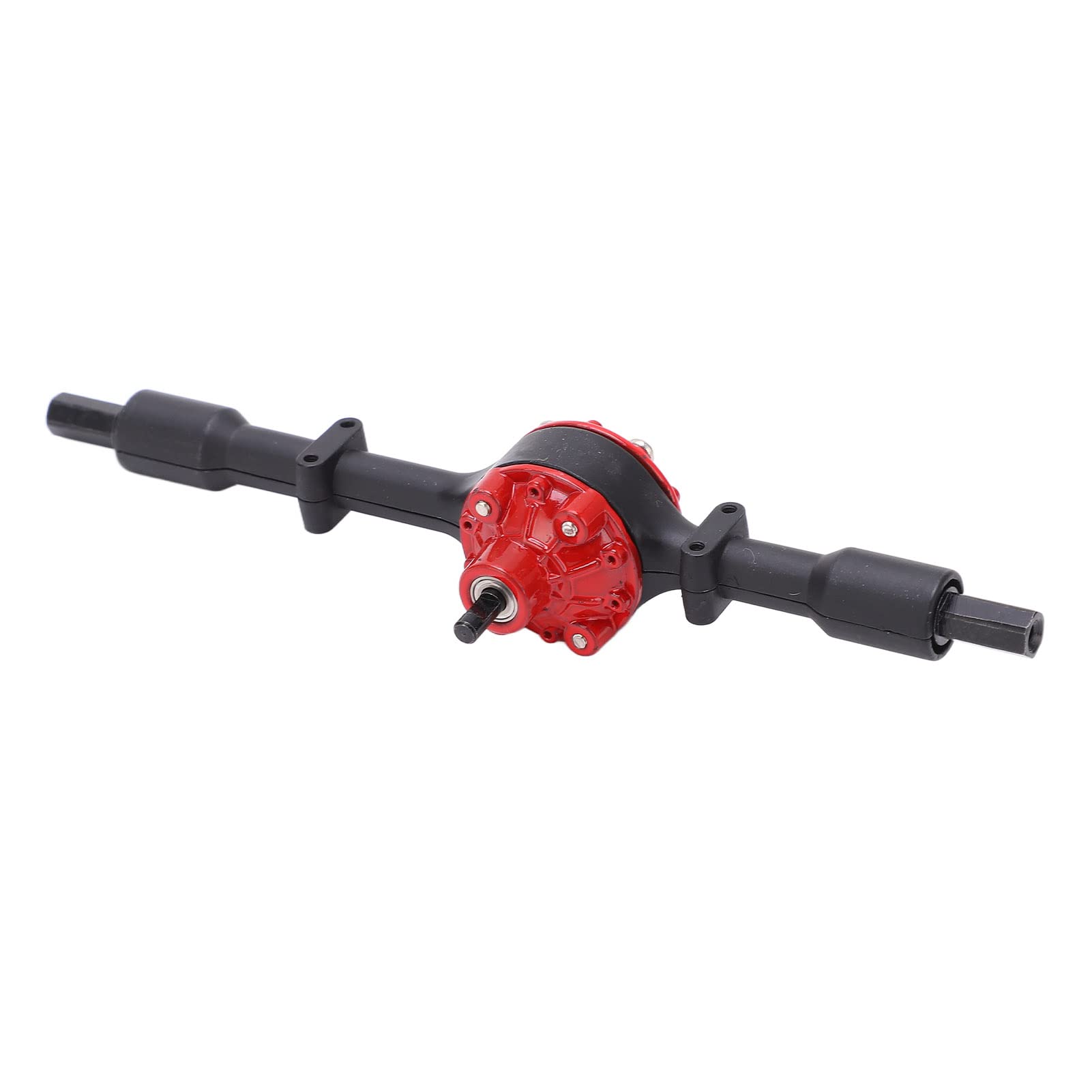ASSE Posteriore in Metallo D12, Ponte Posteriore in Metallo Resistente all'Usura, Superficie anodizzata, Lunghezza 127 mm per WPL D12(Nero Rosso)