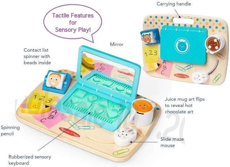 Melissa & Doug Wooden Work & Play Desktop Activity Board, Multi-coloured - Image 3