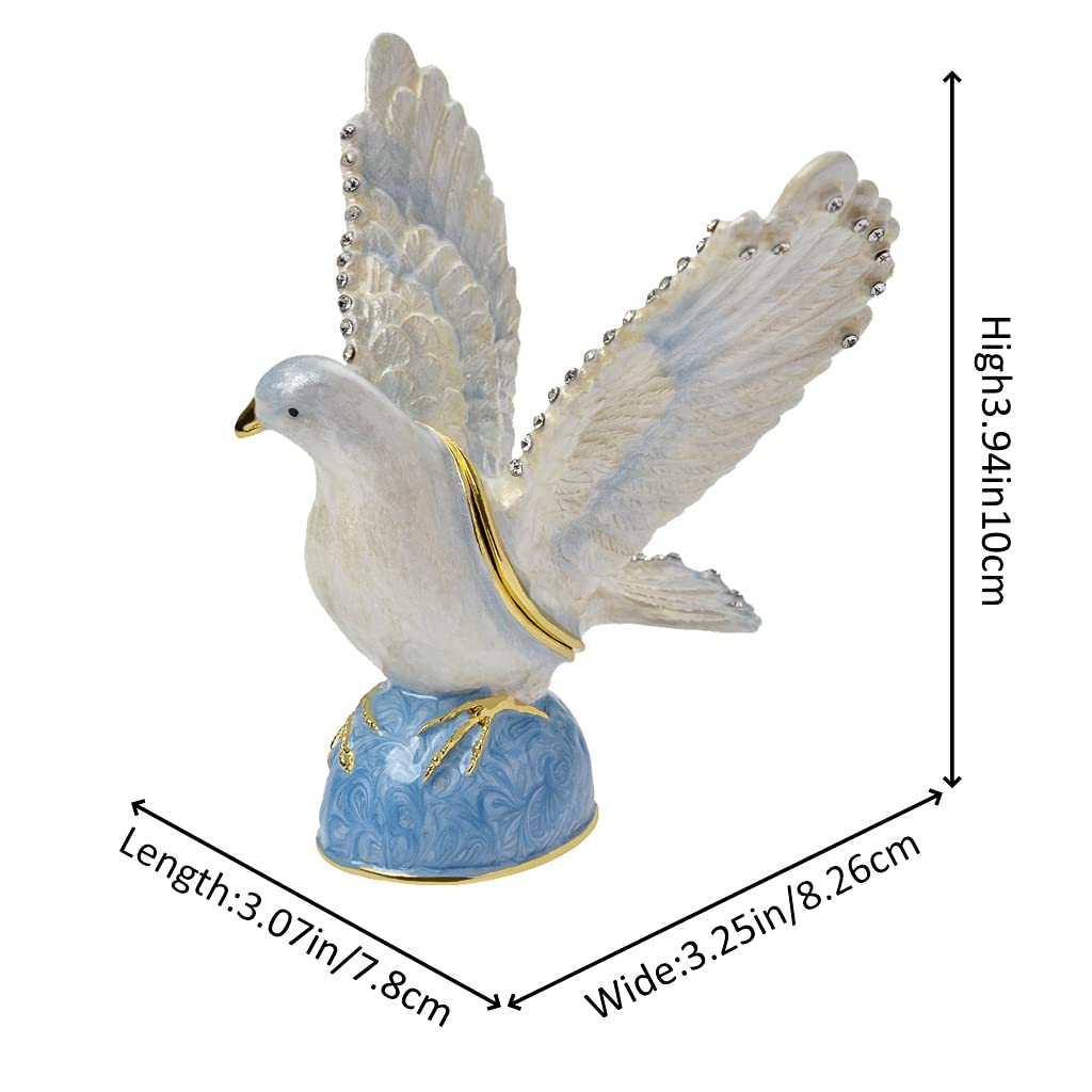Amazon.co.jp: ピジョン 小物入れ 3.9インチ ホワイト 鳩 置物 鳥