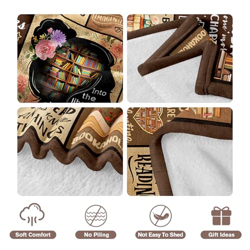 Gifts for Book Lovers Women, Reading Blanket for Book Lovers, 50"X60" - Image 5