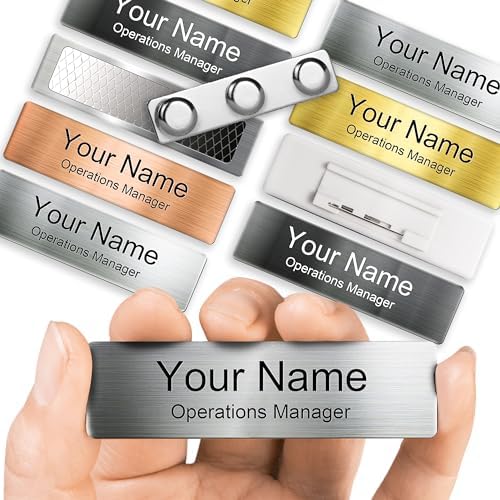 Name Badge Blanks with Backing 10 Pack Brushed
