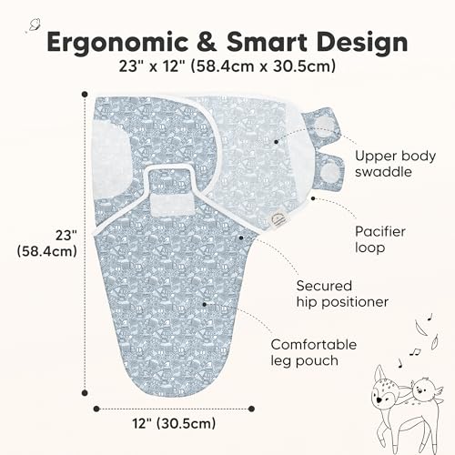 Image of 3-Pack Organic Baby Swaddle Sleep Sacks - Swaddles for Newborns, Infant 0-3 Months, Baby Girls, Boys, Soft & Snug Newborn Sleep Sack, Nursery Swaddling Blankets (Excavation, OS)