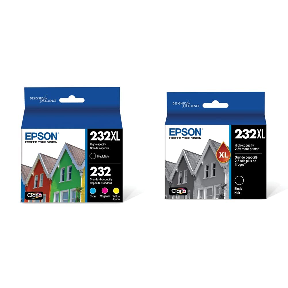 Photo 1 of Epson T232 Standard-Capacity Color and High-Capacity Black Multi-Pack & T232 Black Ink Cartridge, High Capacity Ink Cartridge + Ink Tank, High Capacity